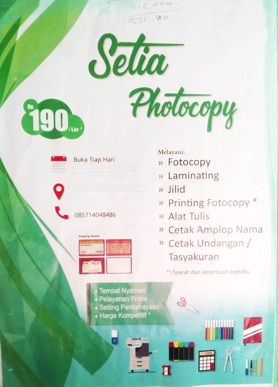Banner lama Setia Photocopy, kini berubah menjadi Muara Printing Kudus